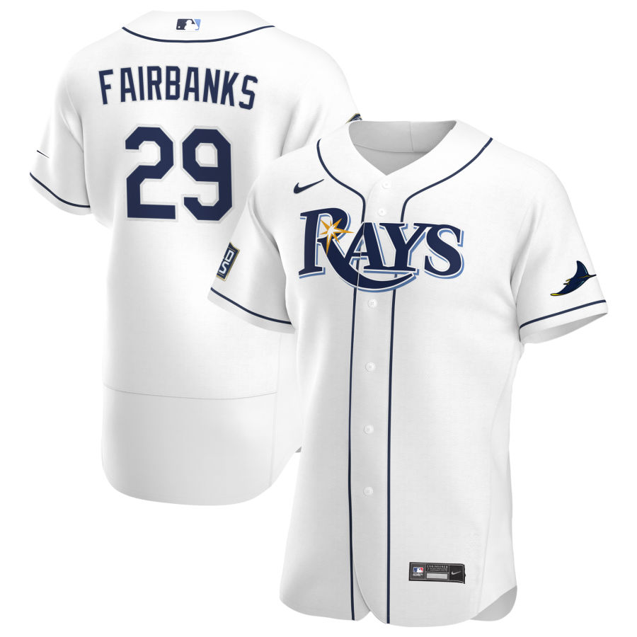 Tampa Bay Rays 29 Pete Fairbanks Men Nike White Home 2020 World Series Bound Authentic Player MLB Jersey